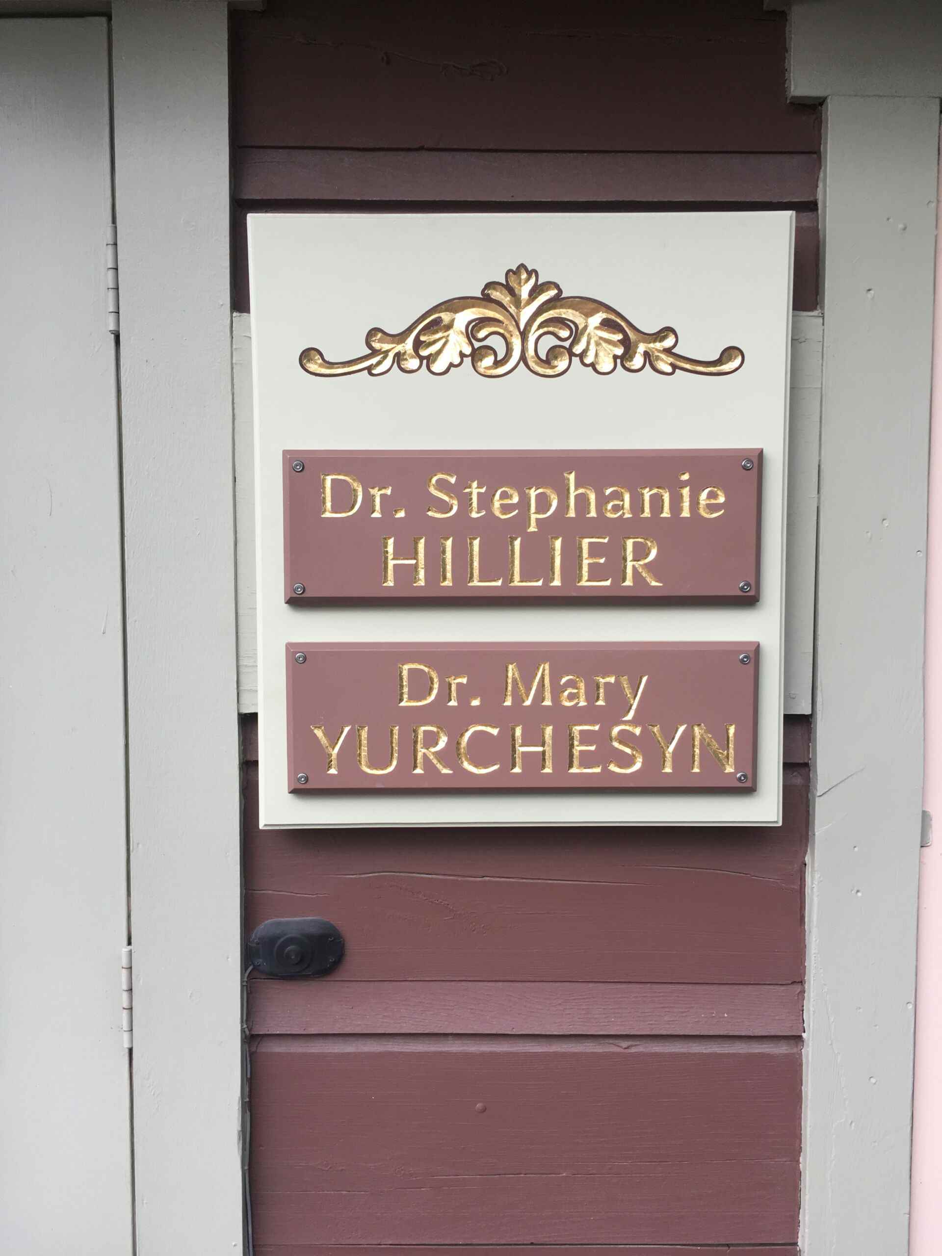 Dr. Stephanie Hiller & Dr. Mary Yurchesyn Signs