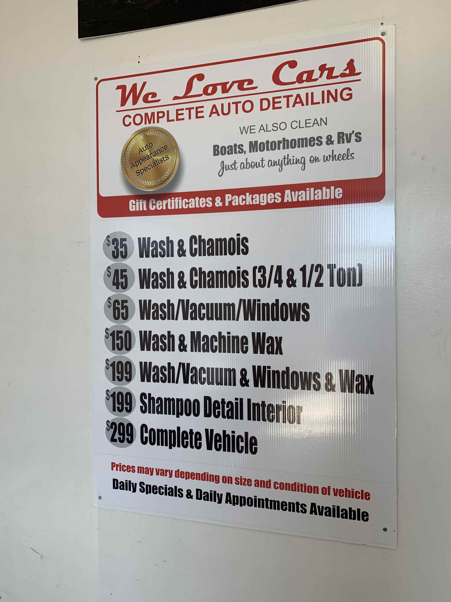 We Love Cars – Complete Auto Detailing